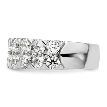 14K Weißgold Fashion-Ring mit doppelreihig gefassten, im Labor gezüchteten Diamanten, 3 ct., VS/SI+, G+