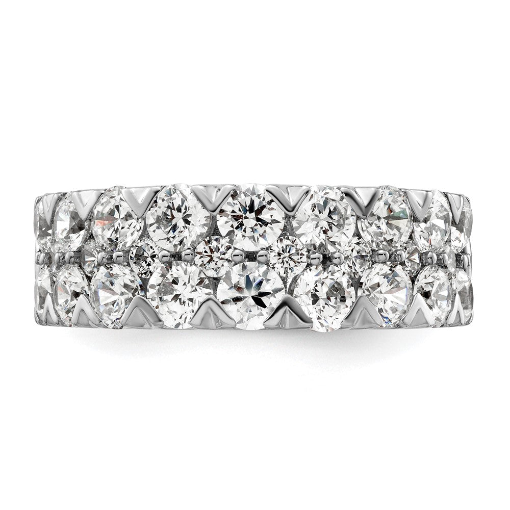 14K Weißgold Fashion-Ring mit doppelreihig gefassten, im Labor gezüchteten Diamanten, 3 ct., VS/SI+, G+