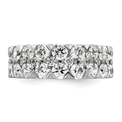 14K Weißgold Fashion-Ring mit doppelreihig gefassten, im Labor gezüchteten Diamanten, 3 ct., VS/SI+, G+