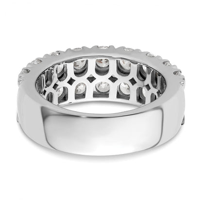 14K Weißgold Fashion-Ring mit doppelreihig gefassten, im Labor gezüchteten Diamanten, 3 ct., VS/SI+, G+