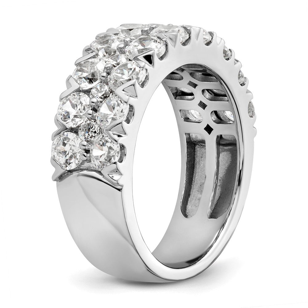 14K Weißgold Fashion-Ring mit doppelreihig gefassten, im Labor gezüchteten Diamanten, 3 ct., VS/SI+, G+