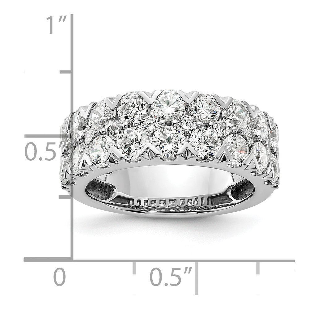 14K Weißgold Fashion-Ring mit doppelreihig gefassten, im Labor gezüchteten Diamanten, 3 ct., VS/SI+, G+