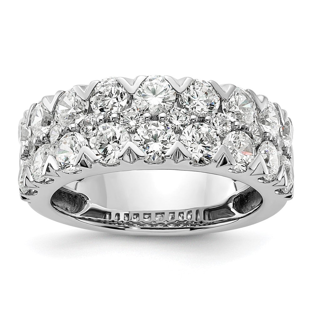 14K Weißgold Fashion-Ring mit doppelreihig gefassten, im Labor gezüchteten Diamanten, 3 ct., VS/SI+, G+