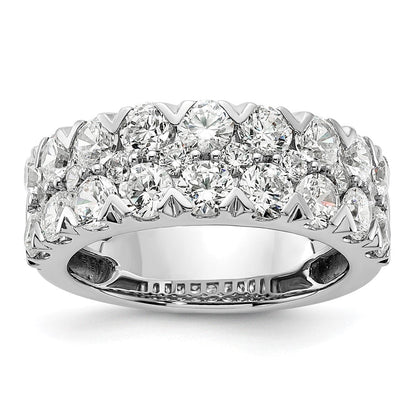 14K Weißgold Fashion-Ring mit doppelreihig gefassten, im Labor gezüchteten Diamanten, 3 ct., VS/SI+, G+