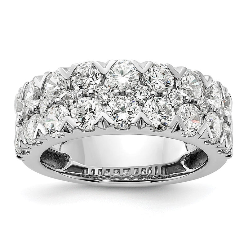 14K Weißgold Fashion-Ring mit doppelreihig gefassten, im Labor gezüchteten Diamanten, 3 ct., VS/SI+, G+