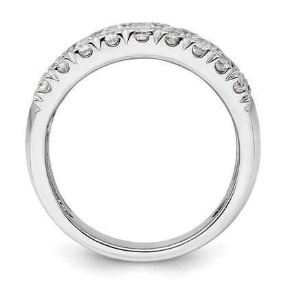 14K Weißgold Ring, komplett mit 1,5 ct. im Labor gezüchteten Diamanten VS/SI+ G+, dreireihig, Fashion-Ring
