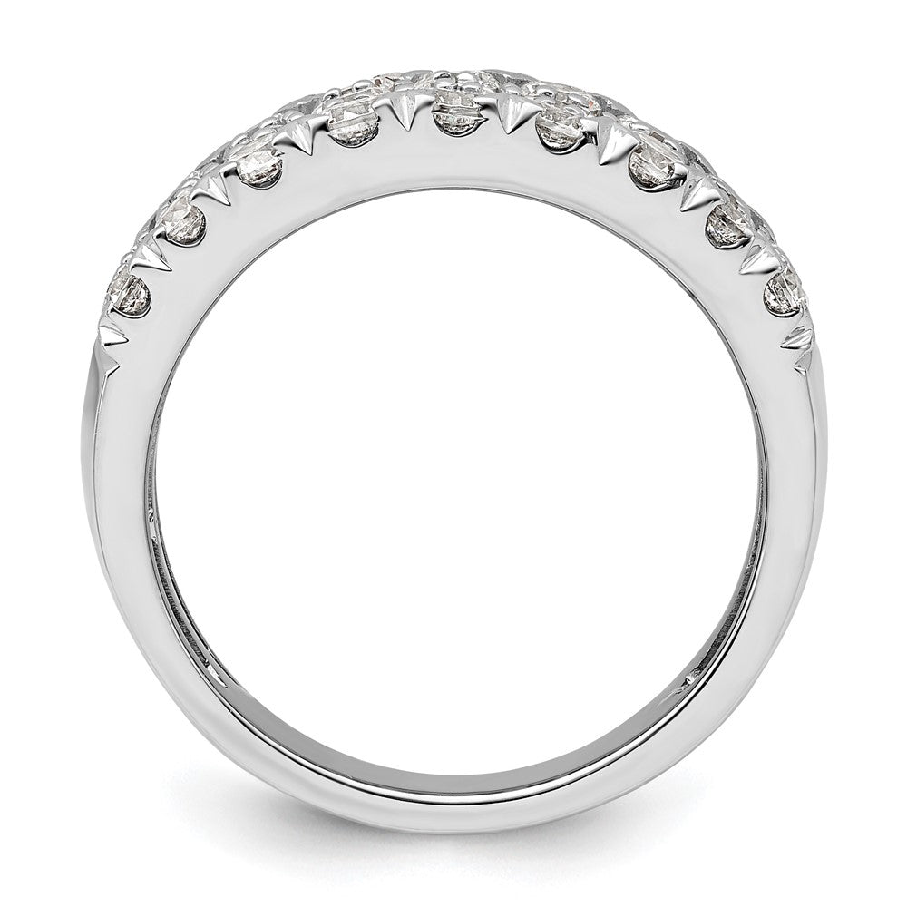 14K Weißgold 2 ct. Labor gezüchteter Diamant VS/SI+ G+ Dreireihiger Fashion-Ring