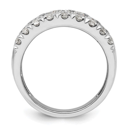 14K Weißgold 2 ct. Labor gezüchteter Diamant VS/SI+ G+ Dreireihiger Fashion-Ring
