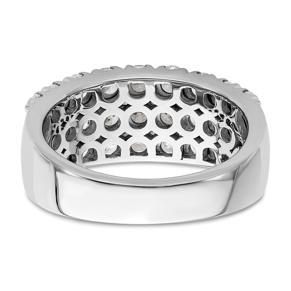 14K Weißgold 2 ct. Labor gezüchteter Diamant VS/SI+ G+ Dreireihiger Fashion-Ring