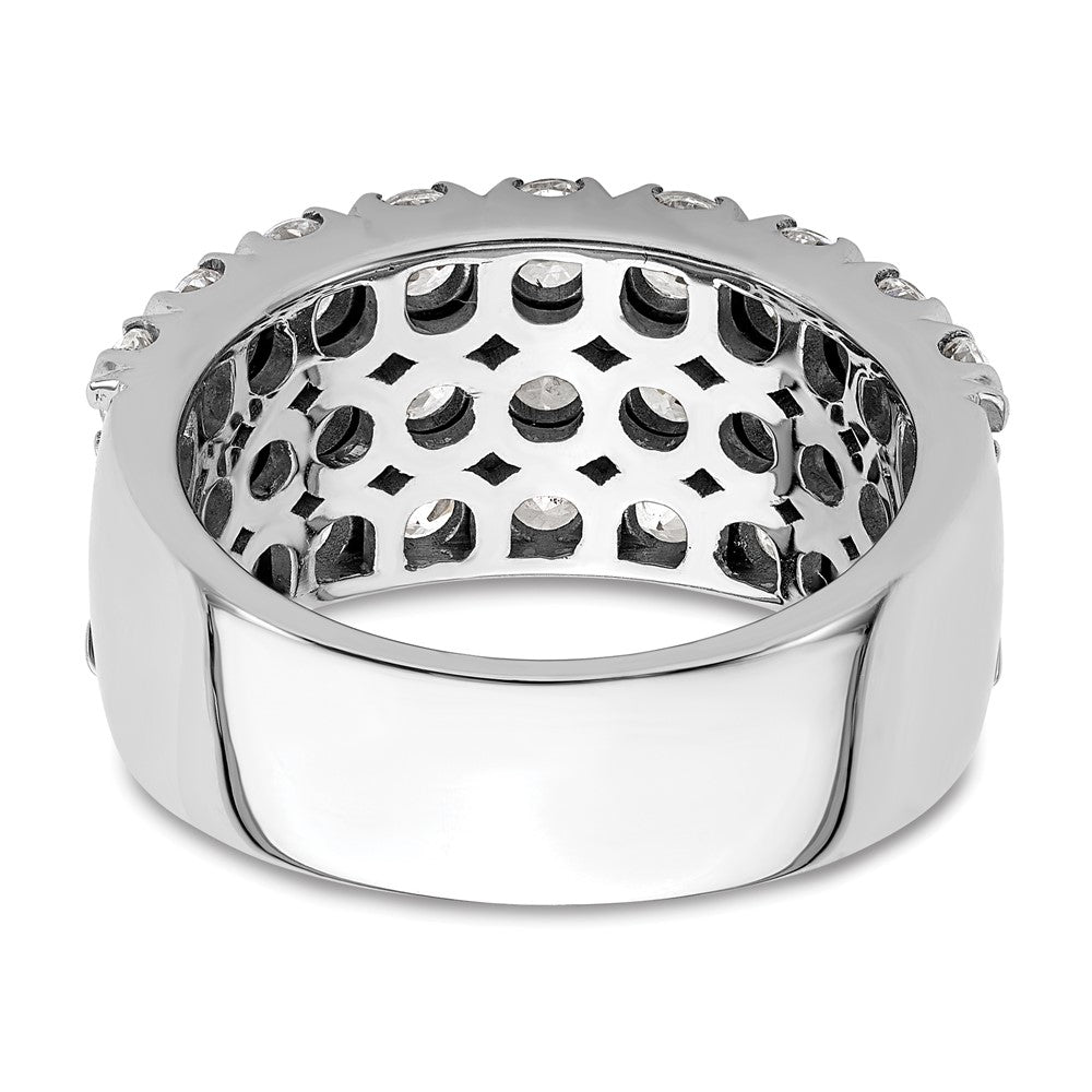 14K Weißgold Ring mit 3 ct. im Labor gezüchteten Diamanten VS/SI+ G+, komplett, dreireihig, Fashion