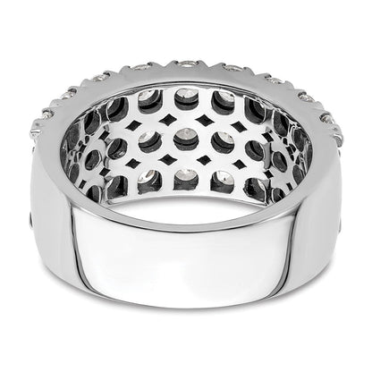 14K Weißgold Ring mit 3 ct. im Labor gezüchteten Diamanten VS/SI+ G+, komplett, dreireihig, Fashion