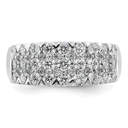 14K Weißgold Pavé 1.5 Karat Komplett Diamant Ring