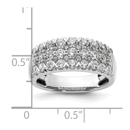 14K Weißgold Pavé 1.5 Karat Komplett Diamant Ring
