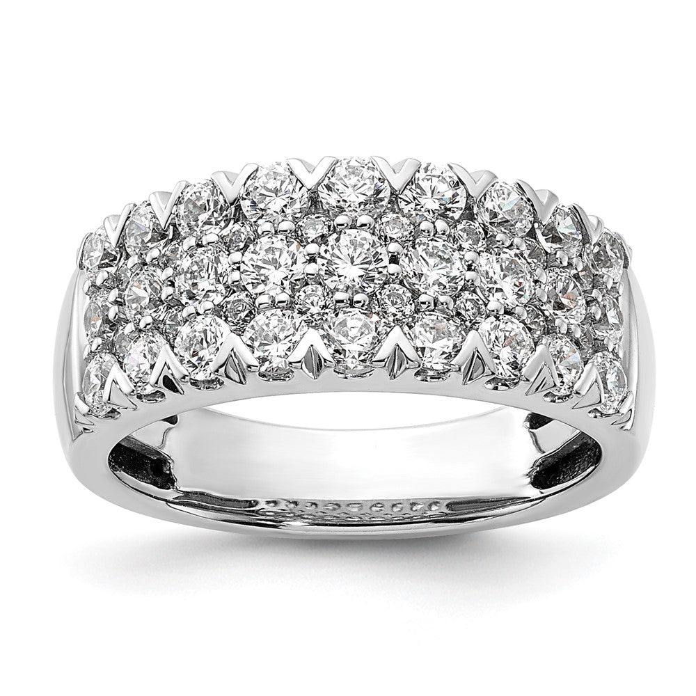 14K Weißgold Pavé 1.5 Karat Komplett Diamant Ring