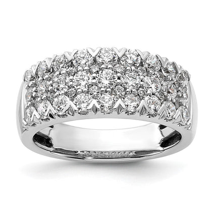 14K Weißgold Pavé 1.5 Karat Komplett Diamant Ring