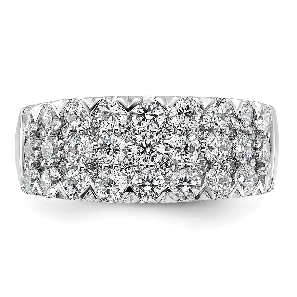 14K Weißgold Pavé 2 Karat Komplett Diamant Ring