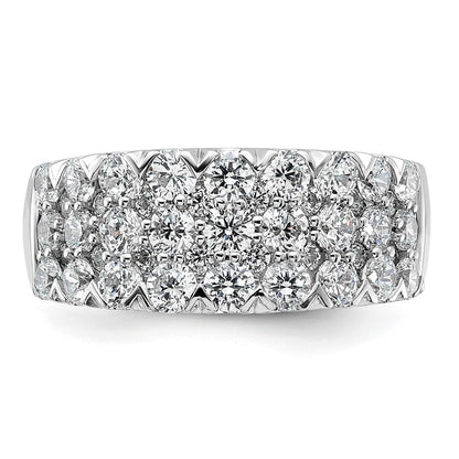 14K Weißgold Pavé 2 Karat Komplett Diamant Ring