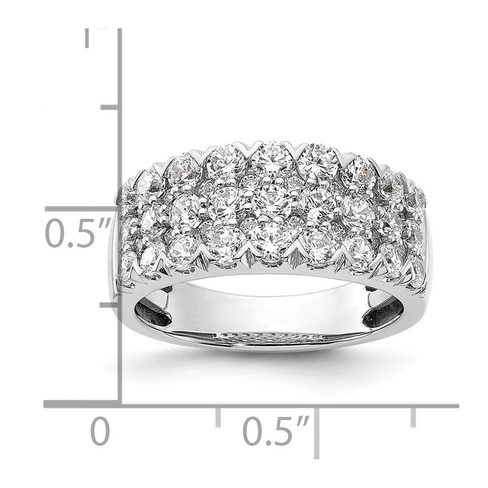 14K Weißgold Pavé 2 Karat Komplett Diamant Ring