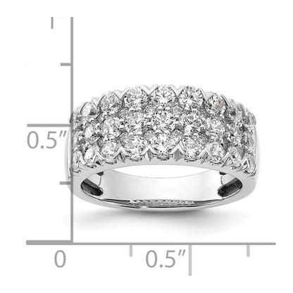 14K Weißgold Pavé 2 Karat Komplett Diamant Ring