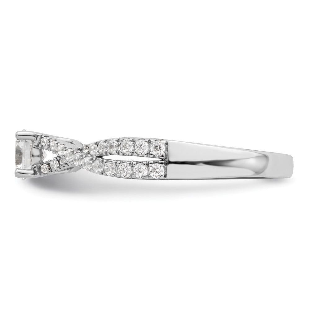 14K Weißgold Kreuz 5/8 Karat Gesamtgewicht. Diamant Komplett Verlobungsring