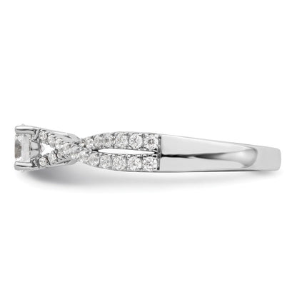14K Weißgold Kreuz 5/8 Karat Gesamtgewicht. Diamant Komplett Verlobungsring