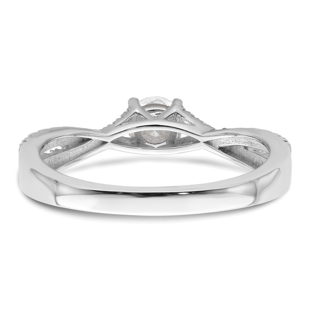 14K Weißgold Kreuz 5/8 Karat Gesamtgewicht. Diamant Komplett Verlobungsring