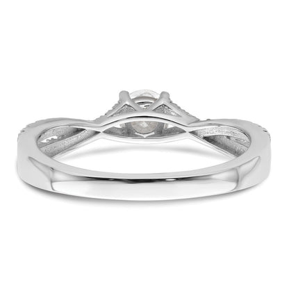 14K Weißgold Kreuz 5/8 Karat Gesamtgewicht. Diamant Komplett Verlobungsring