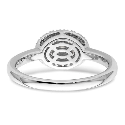 14K Weißgold Oval Heiligenschein Cluster 1/3 Karat Diamant Komplett Verlobungsring