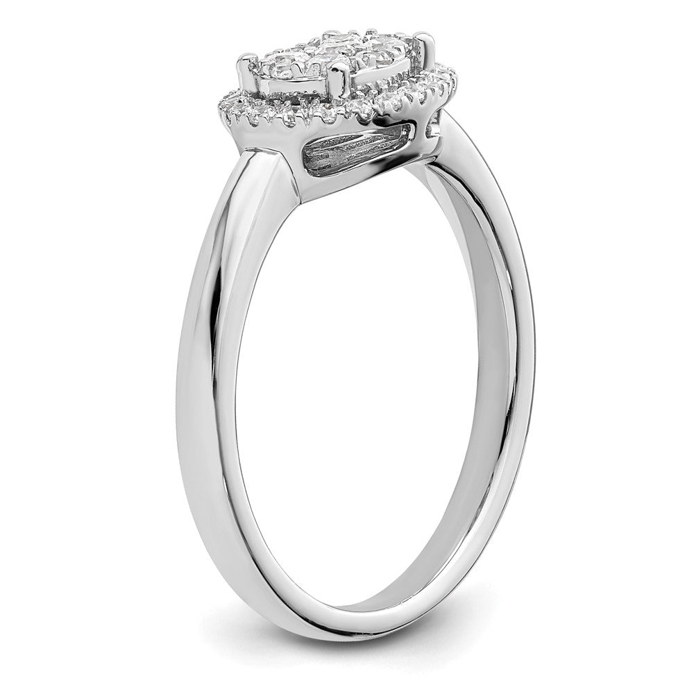 14K Weißgold Oval Heiligenschein Cluster 1/3 Karat Diamant Komplett Verlobungsring