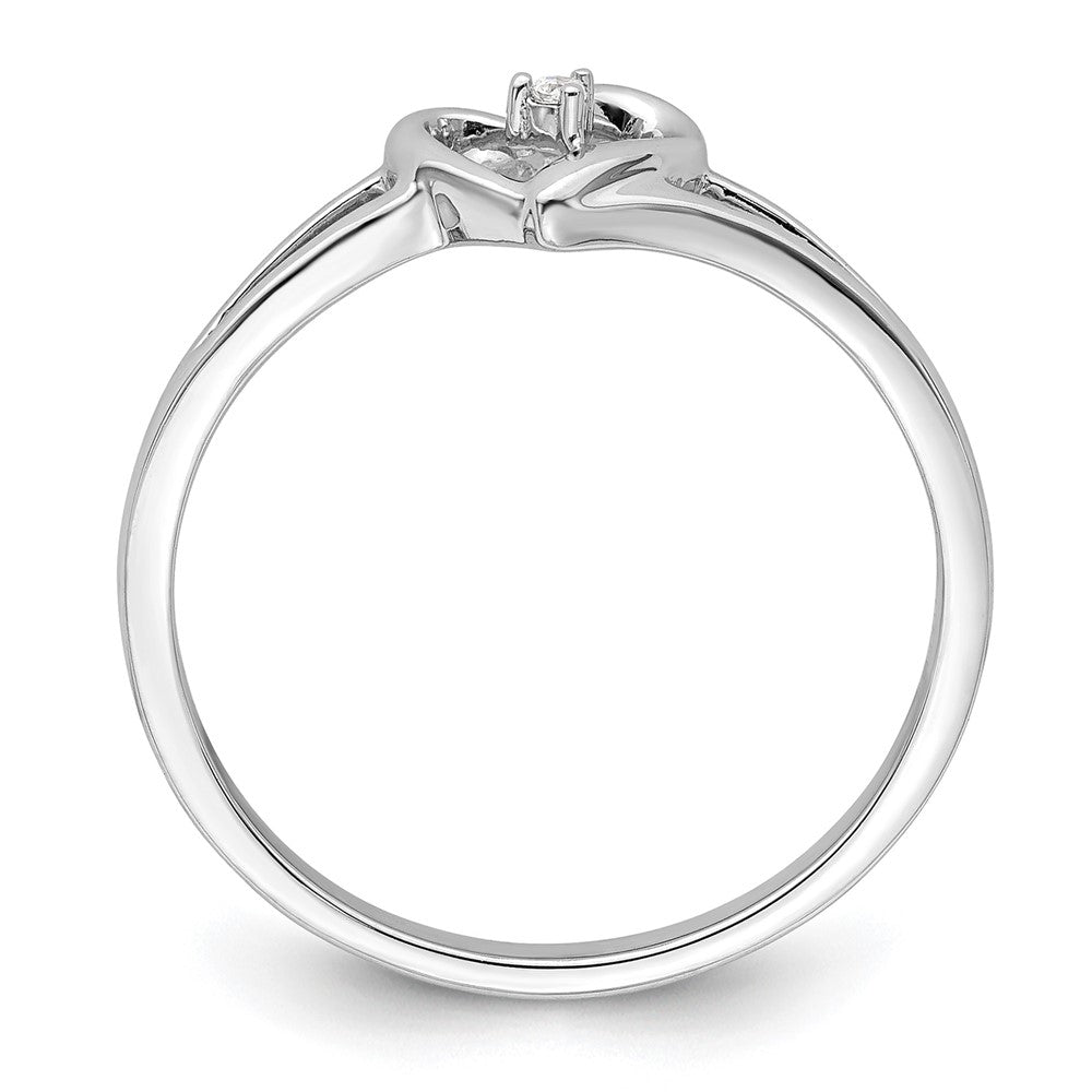 14K Weißgold First Versprechen Herz.01 Karat Rund Diamant Komplett Versprechen/ Verlobungsring