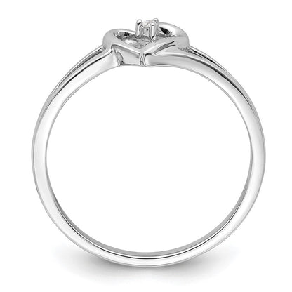 14K Weißgold First Versprechen Herz.01 Karat Rund Diamant Komplett Versprechen/ Verlobungsring