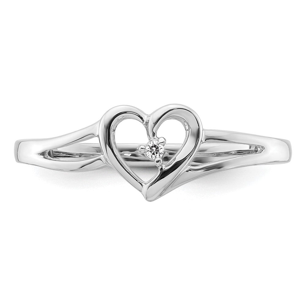 14K Weißgold First Versprechen Herz.01 Karat Rund Diamant Komplett Versprechen/ Verlobungsring