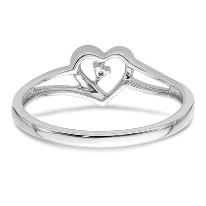 14K Weißgold First Versprechen Herz.01 Karat Rund Diamant Komplett Versprechen/ Verlobungsring