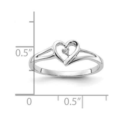 14K Weißgold First Versprechen Herz.01 Karat Rund Diamant Komplett Versprechen/ Verlobungsring