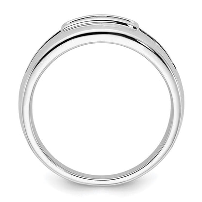 14K Weißgold 1/4 Karat und Schwarz Diamant Komplett Herren Ring
