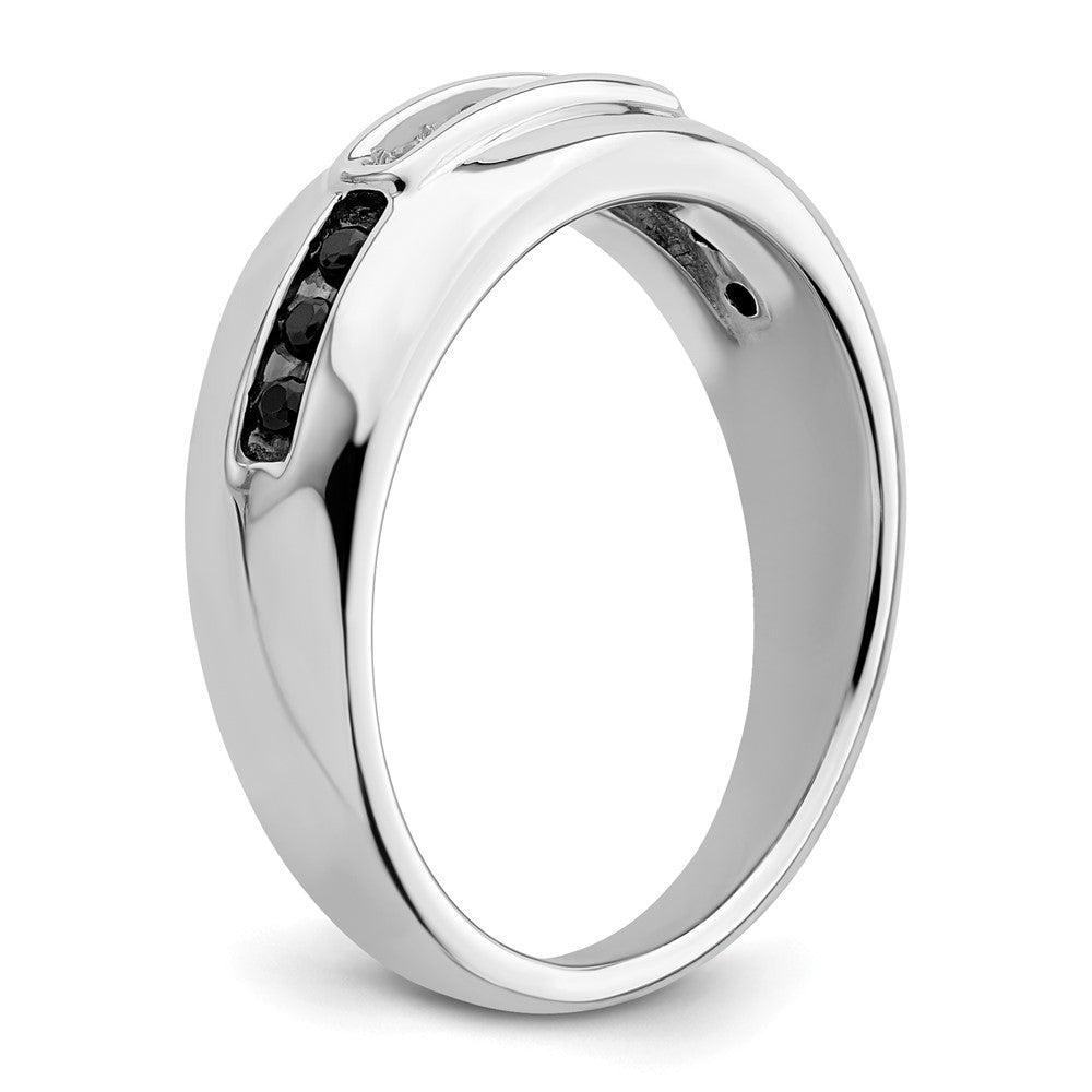 14K Weißgold 1/4 Karat und Schwarz Diamant Komplett Herren Ring