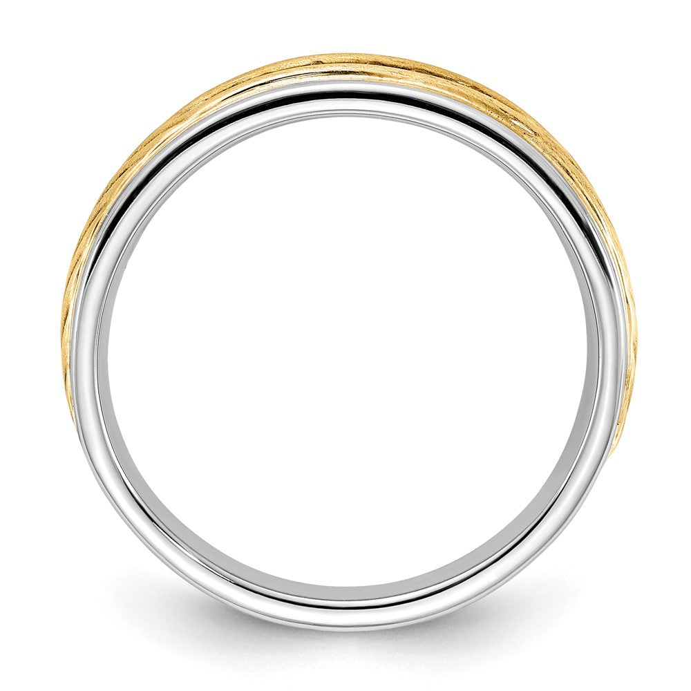 14K Bicolor 5 Stein 1/6 Karat Diamant Komplett Herren Kanalfassung Ring