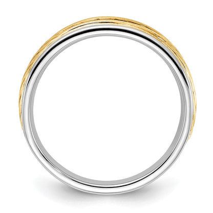 14K Bicolor 5 Stein 1/6 Karat Diamant Komplett Herren Kanalfassung Ring
