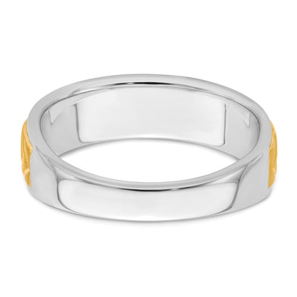 14K Bicolor 5 Stein 1/6 Karat Diamant Komplett Herren Kanalfassung Ring