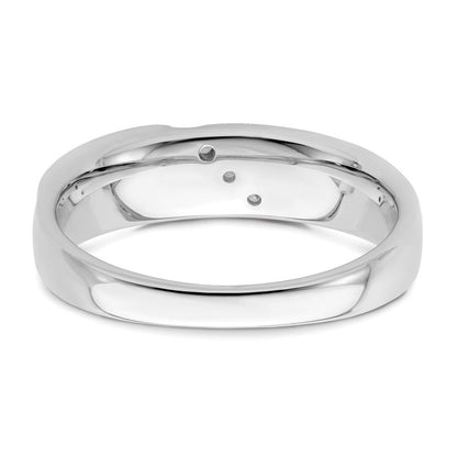14K Weißgold 3 Stein Satiniert und Poliert 1/20 Karat Diamant Komplett Herren Ring