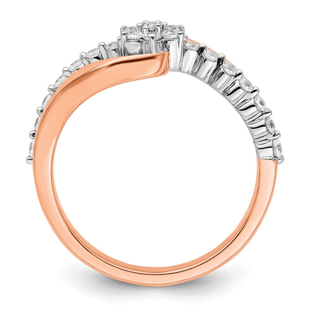 14K Bicolor Roségold und Weißgold Fashion-Ring mit 0,33 ct. laborgezüchteten Diamanten VS/SI+ G+
