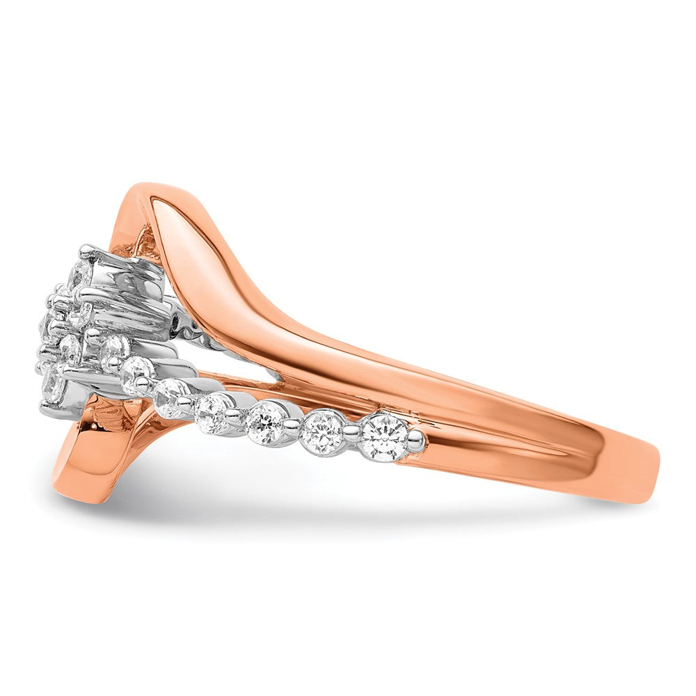 14K Bicolor Roségold und Weißgold Fashion-Ring mit 0,33 ct. laborgezüchteten Diamanten VS/SI+ G+