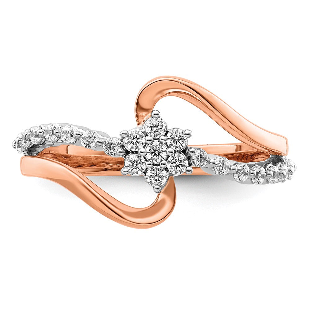 14K Bicolor Roségold und Weißgold Fashion-Ring mit 0,33 ct. laborgezüchteten Diamanten VS/SI+ G+