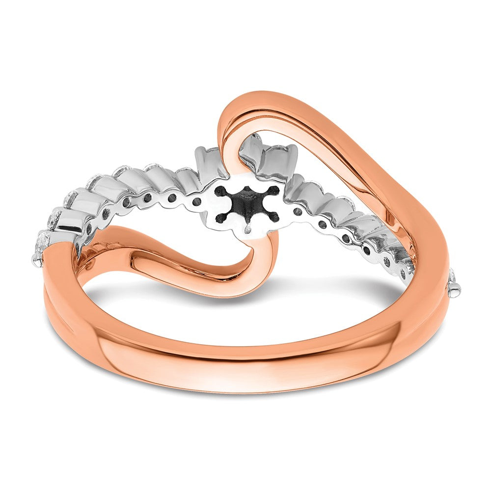 14K Bicolor Roségold und Weißgold Fashion-Ring mit 0,33 ct. laborgezüchteten Diamanten VS/SI+ G+