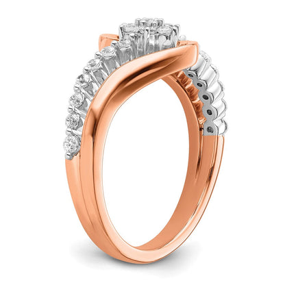 14K Bicolor Roségold und Weißgold Fashion-Ring mit 0,33 ct. laborgezüchteten Diamanten VS/SI+ G+