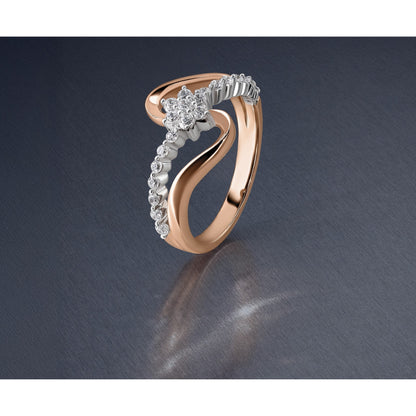 14K Bicolor Roségold und Weißgold Fashion-Ring mit 0,33 ct. laborgezüchteten Diamanten VS/SI+ G+
