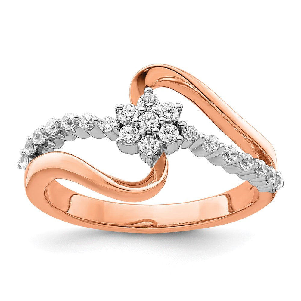 14K Bicolor Roségold und Weißgold Fashion-Ring mit 0,33 ct. laborgezüchteten Diamanten VS/SI+ G+