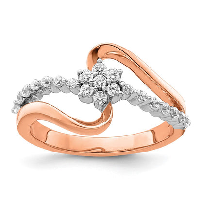 14K Bicolor Roségold und Weißgold Fashion-Ring mit 0,33 ct. laborgezüchteten Diamanten VS/SI+ G+