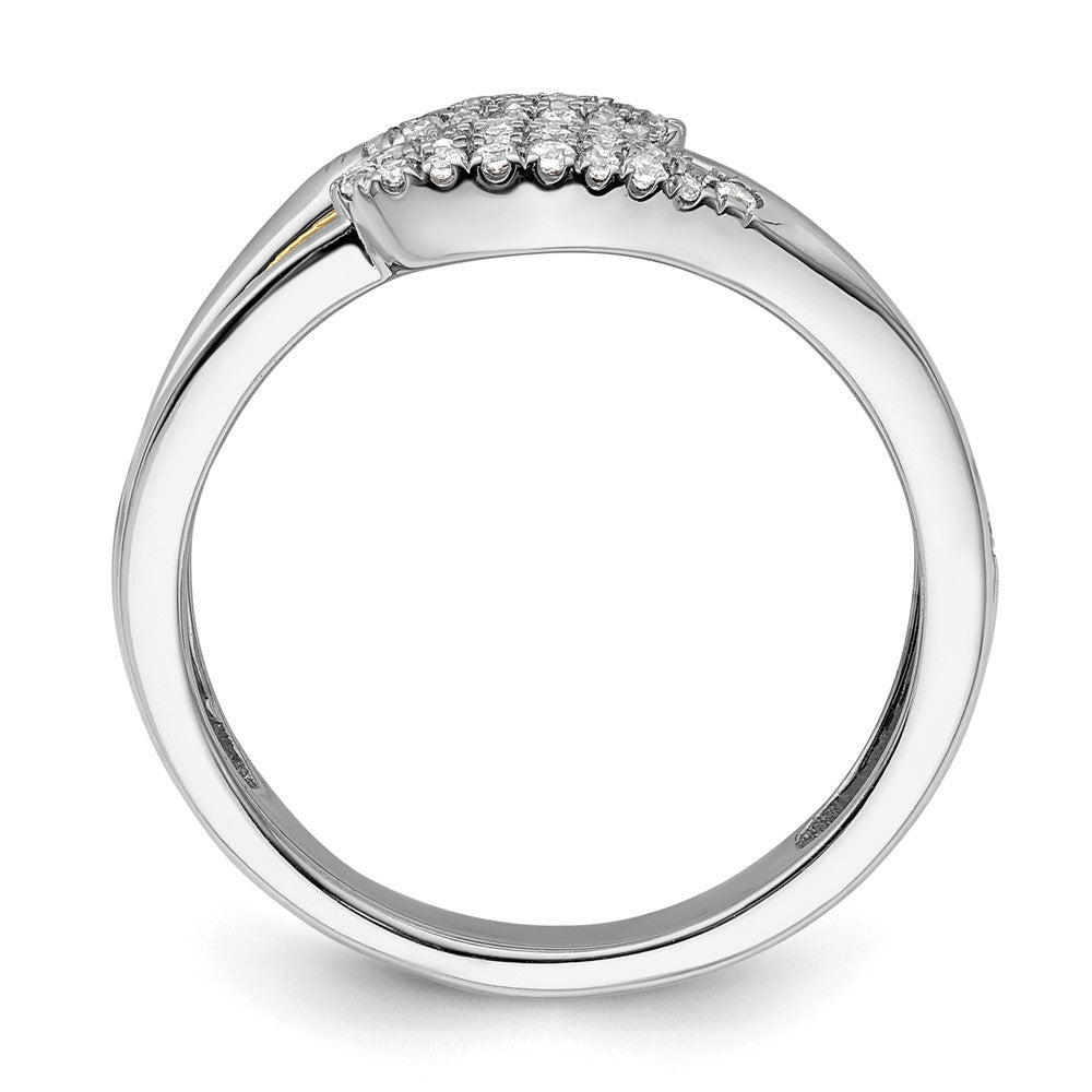 14K Weißgold Zweifarbiger Fashion-Ring mit 0,375 ct. Labor-gezüchteten Diamanten VS/SI+ G+