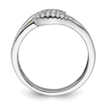 14K Weißgold Zweifarbiger Fashion-Ring mit 0,375 ct. Labor-gezüchteten Diamanten VS/SI+ G+
